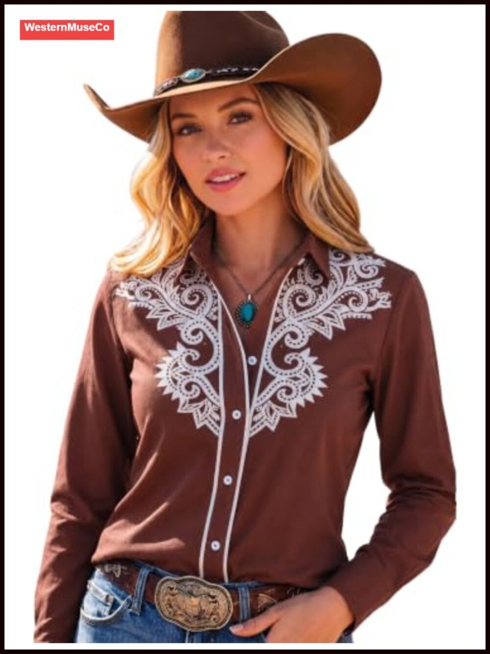 Western Cowgirl Button Down Shirt Polyester Spandex Short Sleeve Rodeo Top